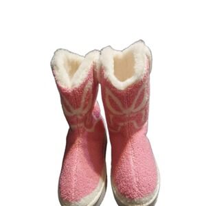Pink Lily Slippers Women's US NWOT Size 9 Cowboy Boot Slippers  Cable Knit Shoes